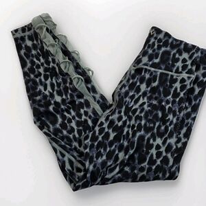 Victoria's Secret Blue and Black Leopard Print Leggings